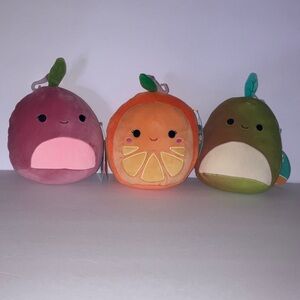 Squishmallows‎ Dog Toy Set - Cherry, Celia & Olexa that Squeak and Crinkle 8”